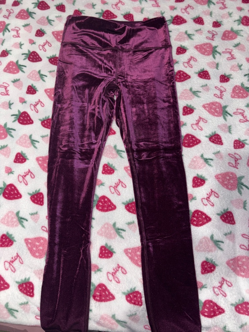 Athelta Velvet Leggings in Deep Plum